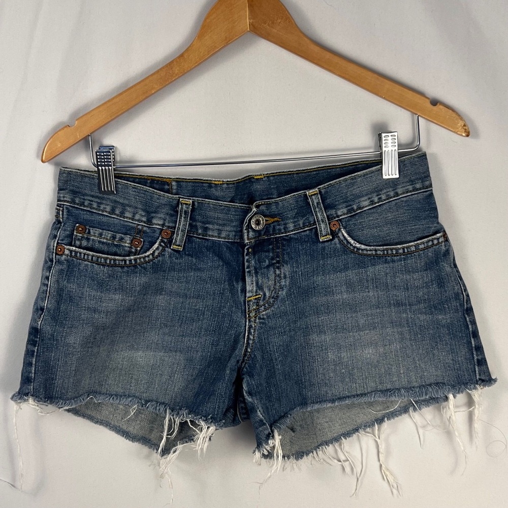 Lucky Brand Denim High Waist Cutoff Shorts in Blue